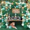 Jungle Safari Party Balloons Arch Garland Kit, 139Pcs Metallic Gold Green Confetti Balloons with Tropical Palm Leaves for Animal Wild One Birthday Dinosaur Party Safari Baby Shower for Boys Supplies